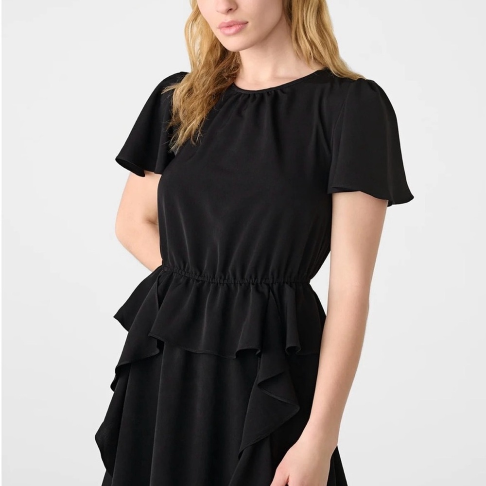 NWT - Karl Lagerfeld Silky Crepe Midi Peplum Dress - Size 10